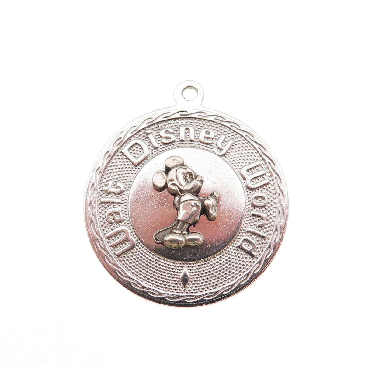 Walt Disney 925 Sterling Silver Vintage Disney World Mickey Mouse Charm Pendant