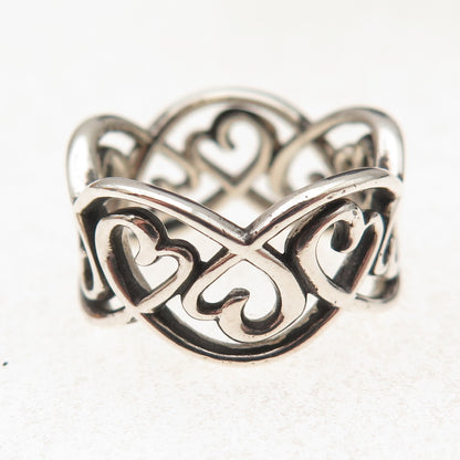 Tiffany & Co. Paloma Picasso Sterling Silver Vintage Loving Heart Ring Size 7.25