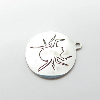 925 Sterling Silver USA Two In Town Spider Charm Pendant