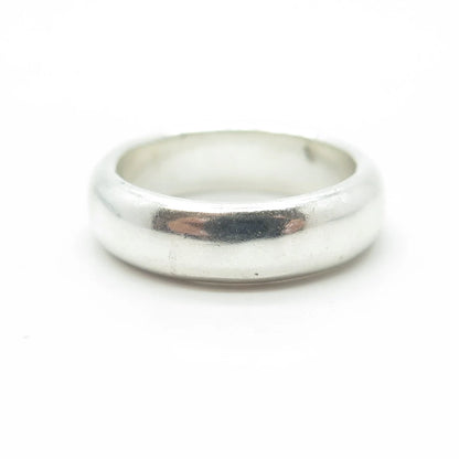 925 Sterling Silver Vintage Classic Wedding Band Ring Size 6