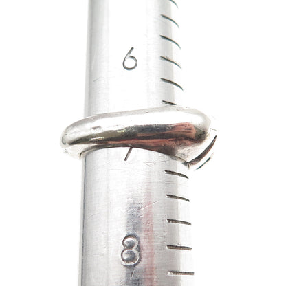 925 Sterling Silver Vintage Modernist Oxidized Ring Size 7
