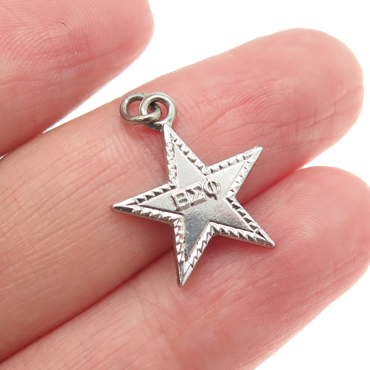 925 Sterling Silver Vintage 1962 Founders Day Beta Sigma Phi Star Charm Pendant