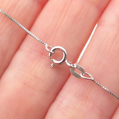 925 Sterling Silver Round-Cut C Z Letter B Initial Box Chain Necklace 18"