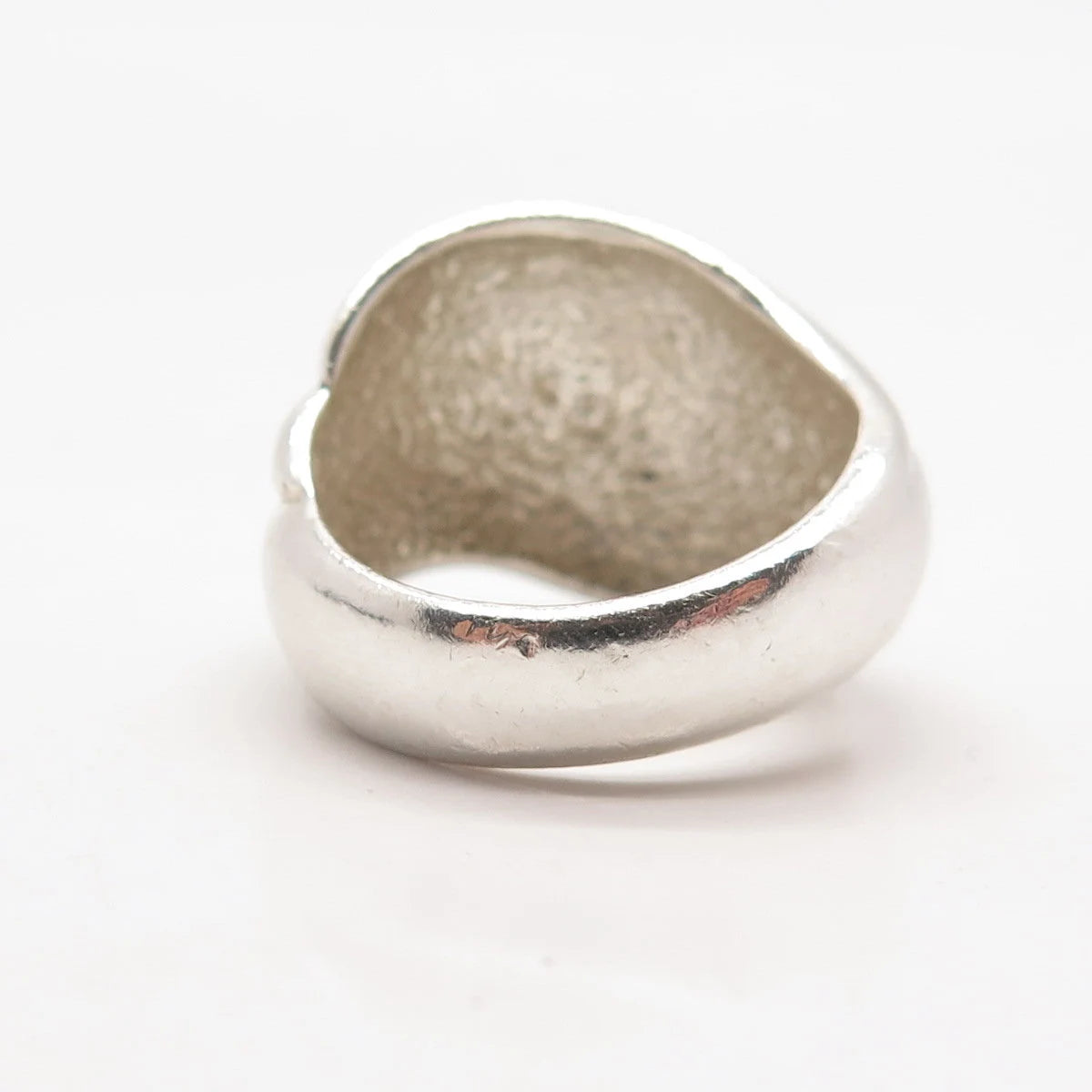 925 Sterling Silver Vintage Ribbed Wide Ring Size 6.5