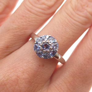 Chuck Clemency 925 Sterling Silver Real Tanzanite Floral Ring Size 7.25
