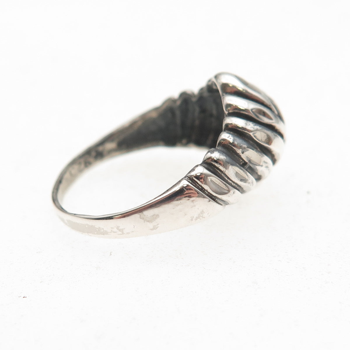 Lisa Lee Creations 925 Sterling Silver Vintage Modernist Oxidized Ring Size 7.25