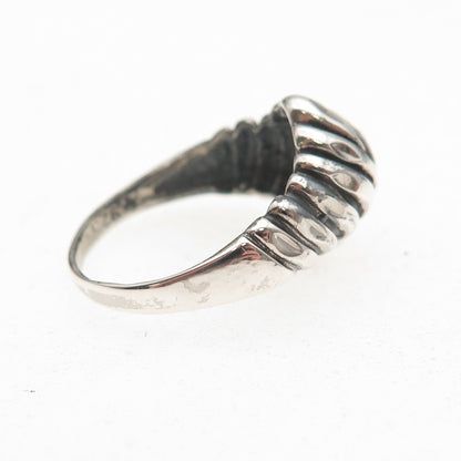Lisa Lee Creations 925 Sterling Silver Vintage Modernist Oxidized Ring Size 7.25