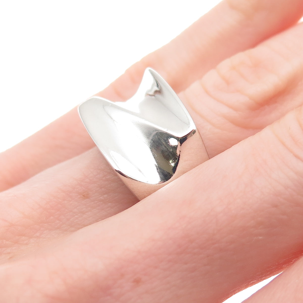 ESPO Joseph Esposito 925 Sterling Silver Vintage Modernist Ring Size 6.25