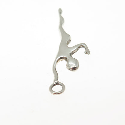 925 Sterling Silver Vintage 1983 CJG London Modernist Dancer Charm Pendant