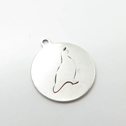 925 Sterling Silver USA Two In Town Raven Bird Charm Pendant