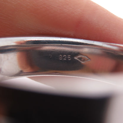 925 Sterling Silver Princess-Cut C Z Modernist Band Ring Size 11