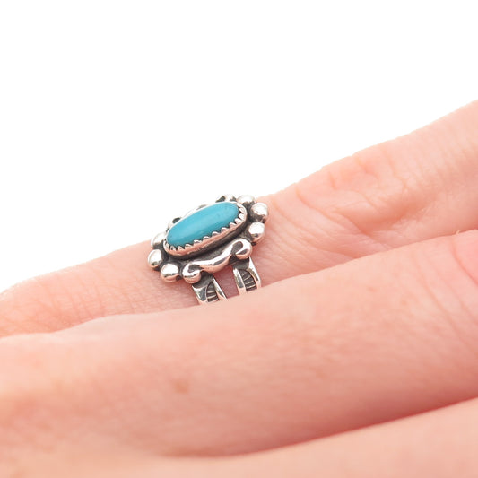 Bell Trading Post Old Pawn 925 Sterling Silver Vintage Turquoise Ring Size 3.25