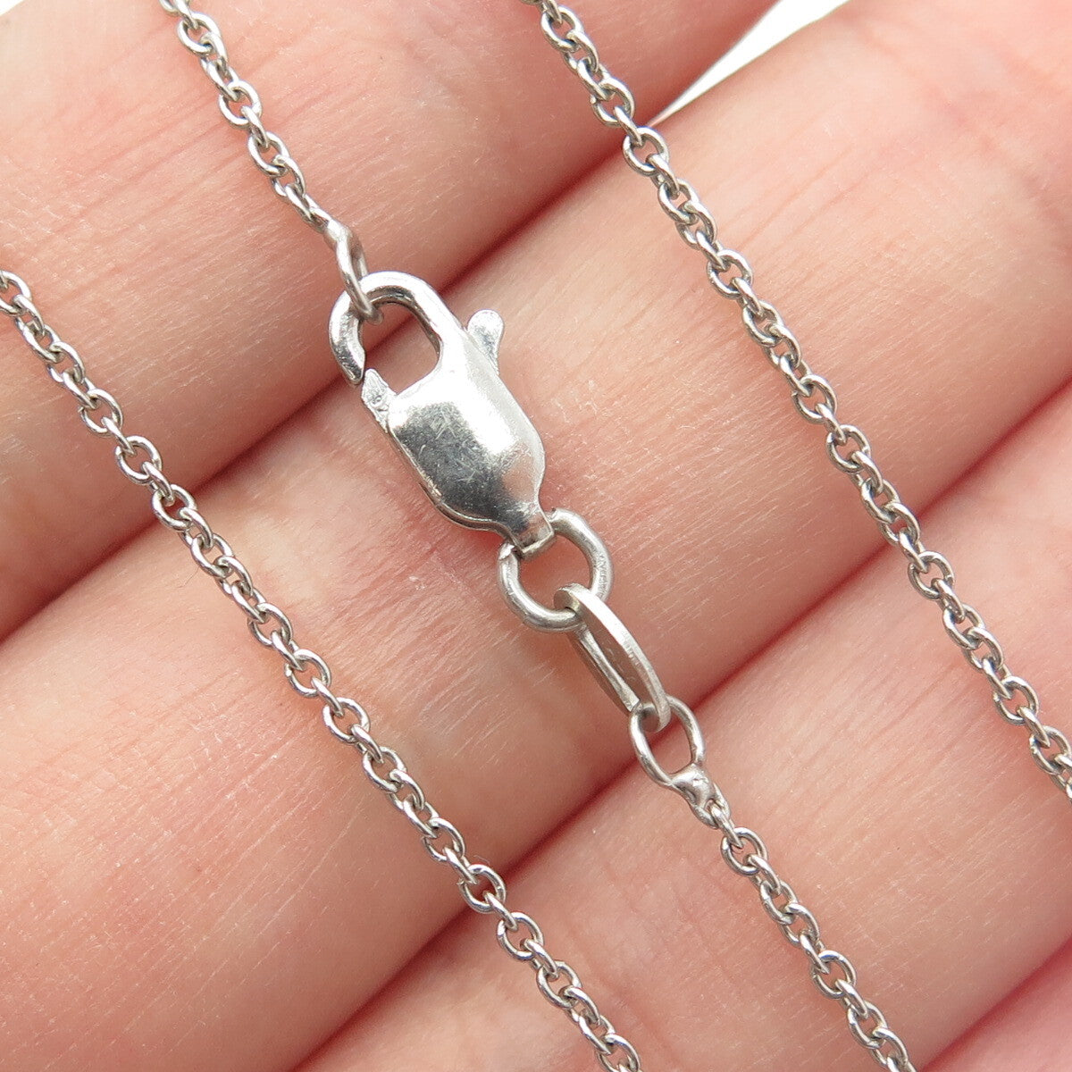 925 Sterling Silver Round-Cut C Z Graduated Drop Cable Chain Necklace 16"