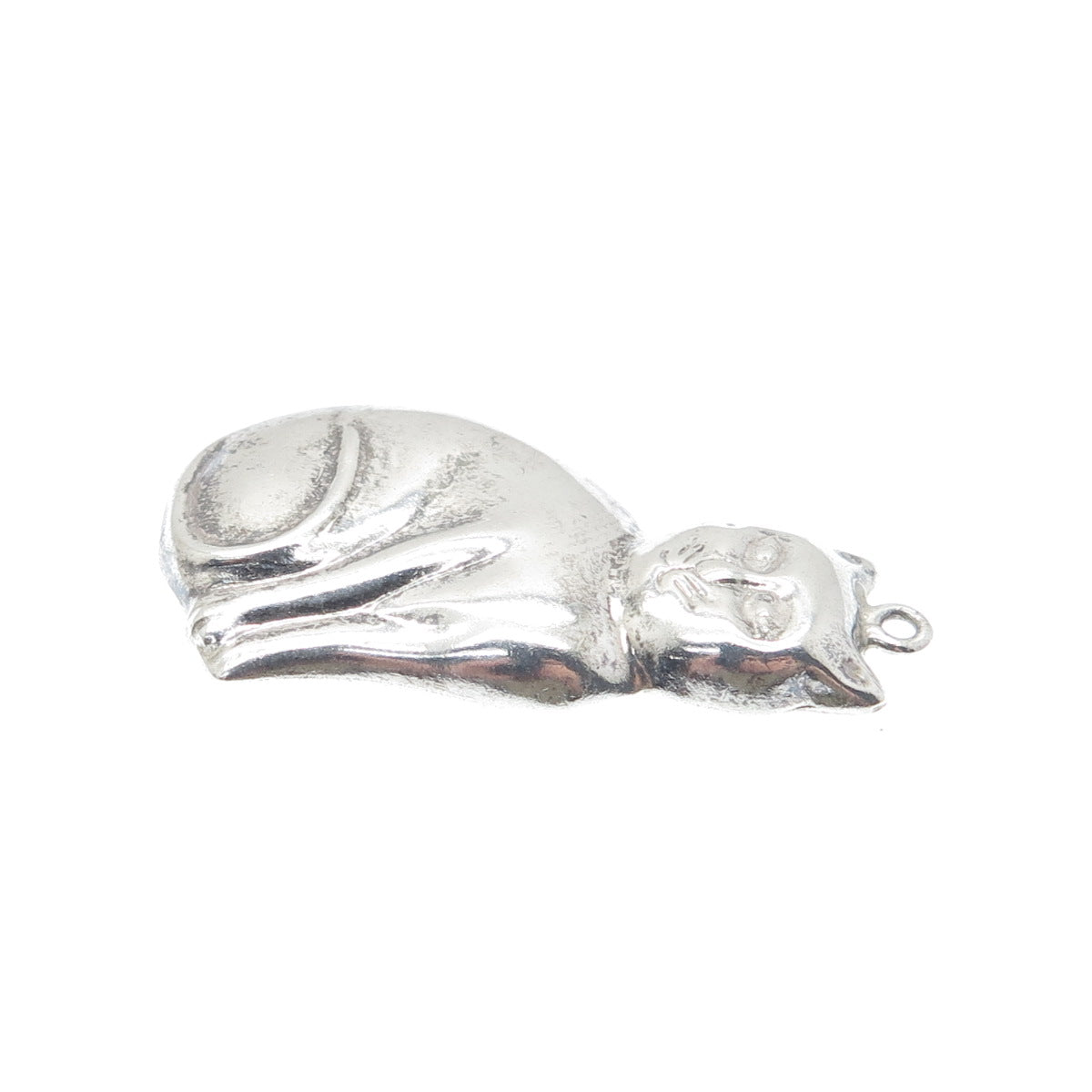 CHAPAL ZENRAY 925 Sterling Silver Vintage Cat Modernist Pendant