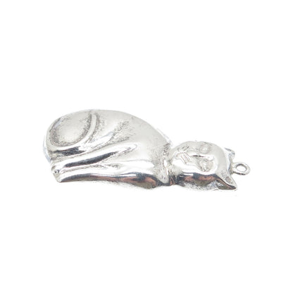 CHAPAL ZENRAY 925 Sterling Silver Vintage Cat Modernist Pendant