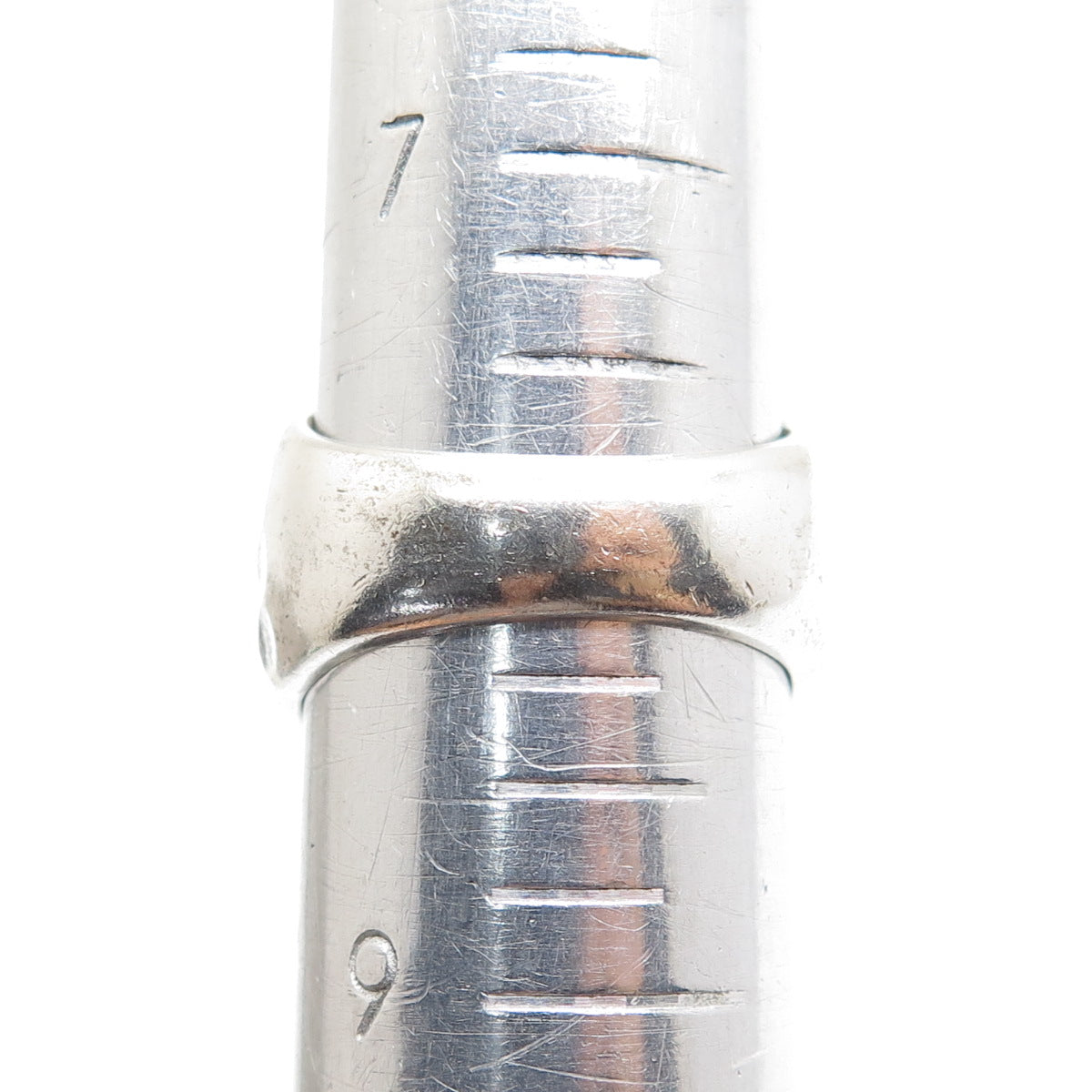 925 Sterling Silver Vintage CII Mexico Modernist Hammered Ring Size 8