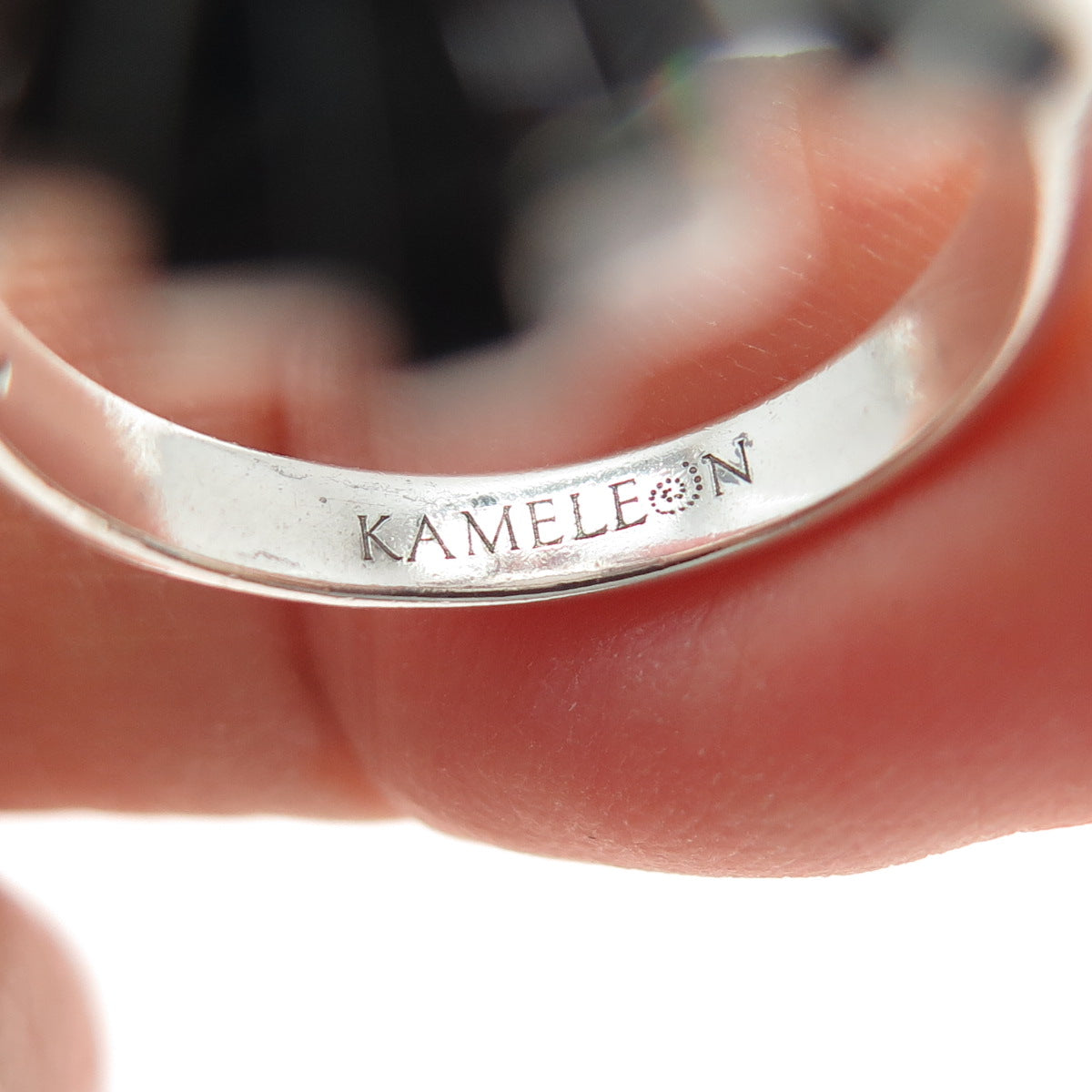 KAMELEON 925 Sterling Silver Vintage C Z & Tiger Pattern Flower Ring Size 7.25