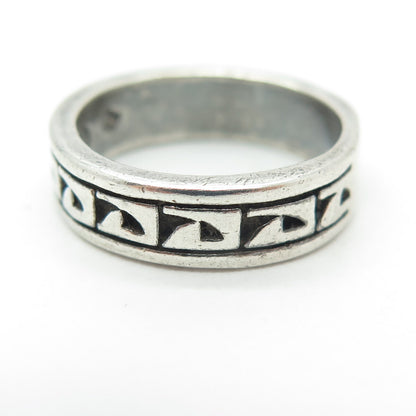 SUN WEST 925 Sterling Silver Vintage Native Symbol Band Ring Size 7