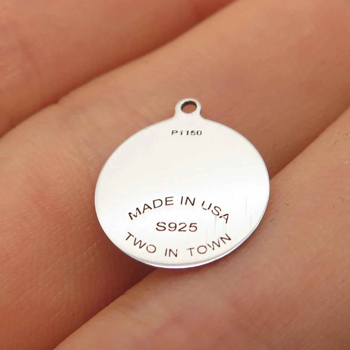 925 Sterling Silver USA Two In Town Spider Charm Pendant