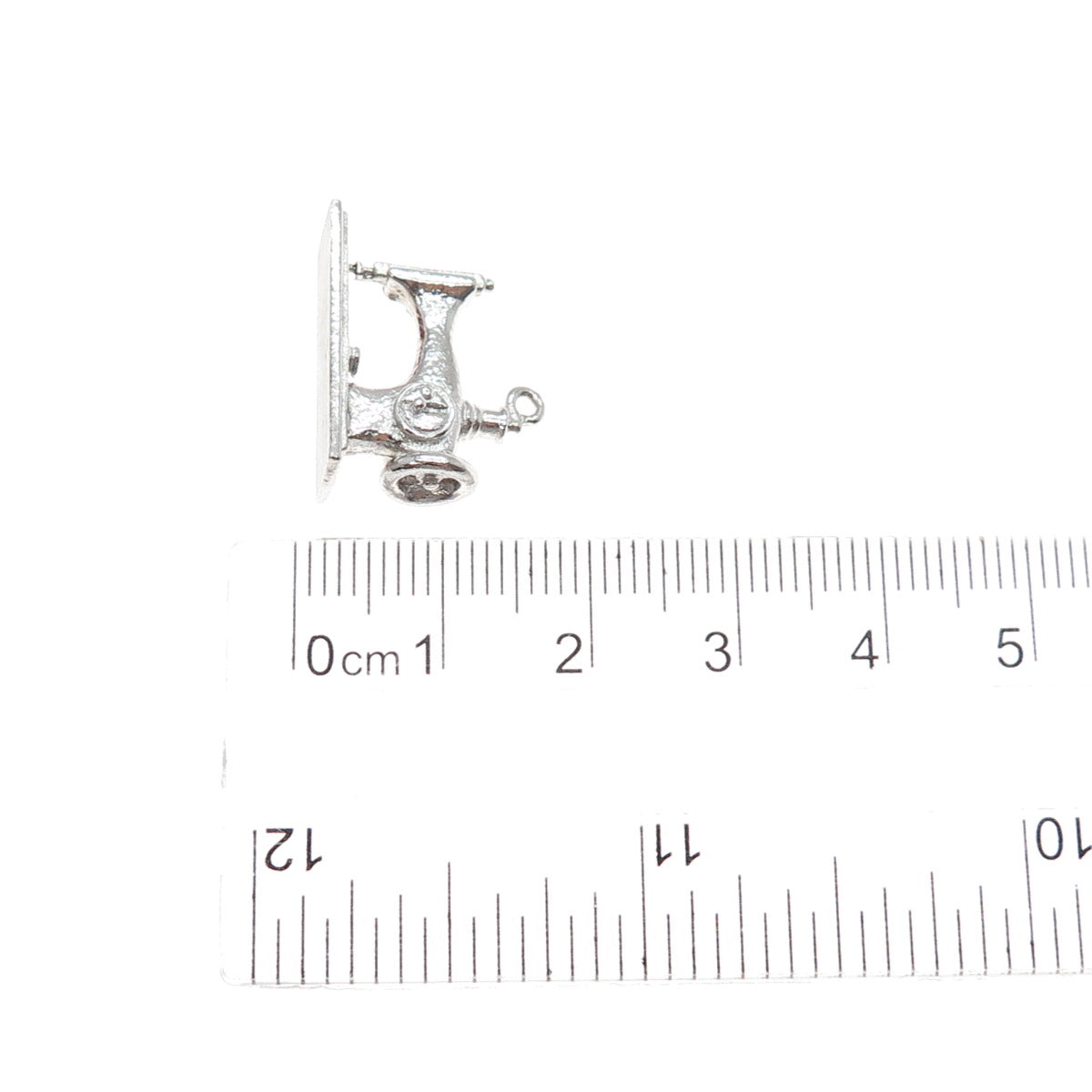 925 Sterling Silver Antique Art Deco Enamel Sewing Machine Mini 3D Charm Pendant