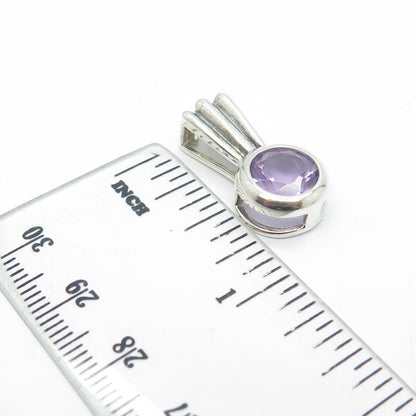 CHAPAL ZENRAY 925 Sterling Silver Vintage Real Amethyst Gemstone Pendant