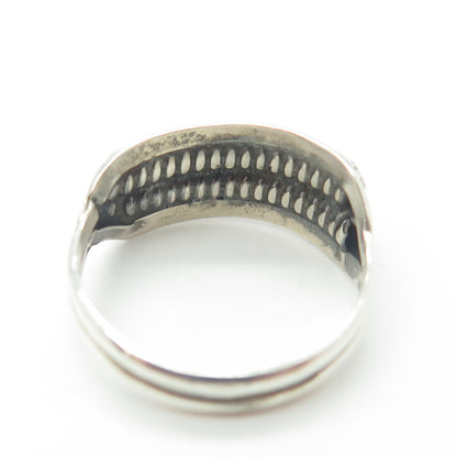 925 Sterling Silver Vintage Lacing Ring Size 6.25