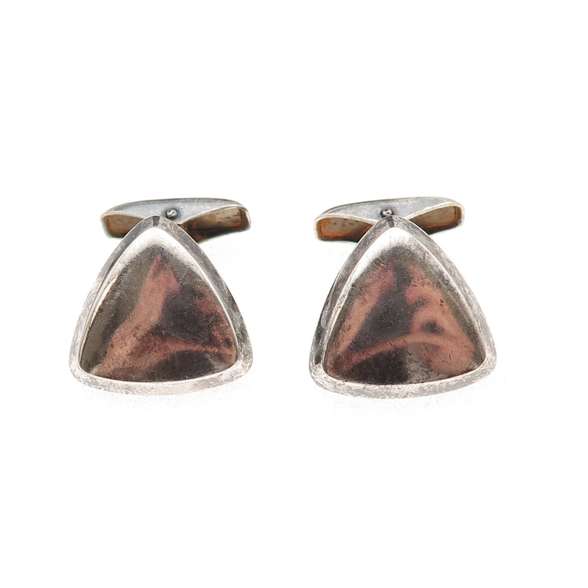 Kupittaan Kulta 925 Sterling Silver Vintage Finland Modernist Triangle Cufflinks