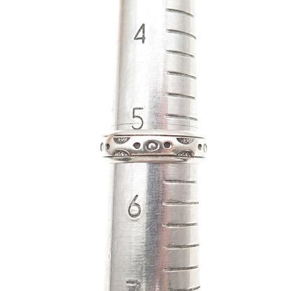 925 Sterling Silver Vintage Modernist Oxidized Band Ring Size 5.5