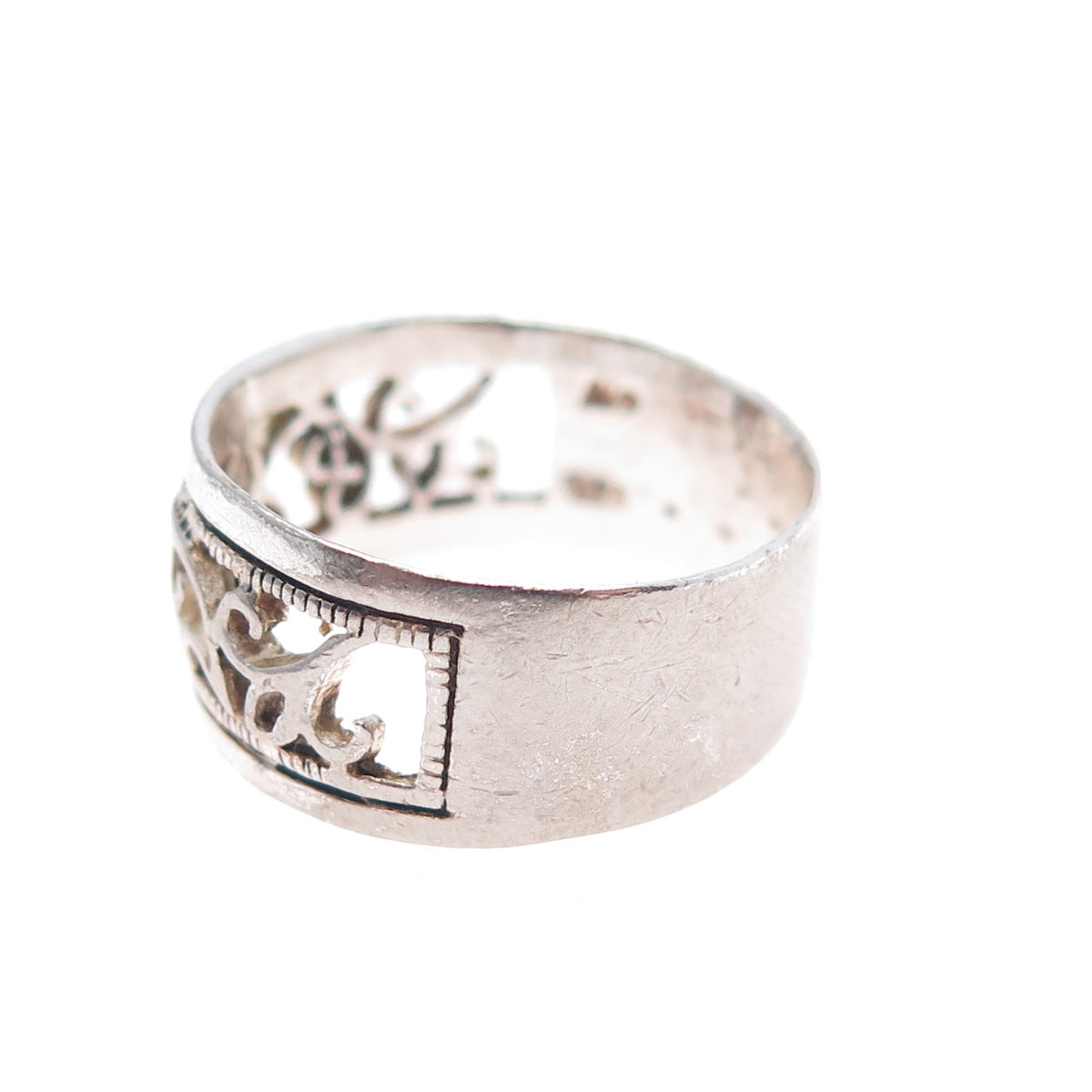 CHARLES WINSTON 925 Sterling Silver Vintage Swirl Ring Size 8.25
