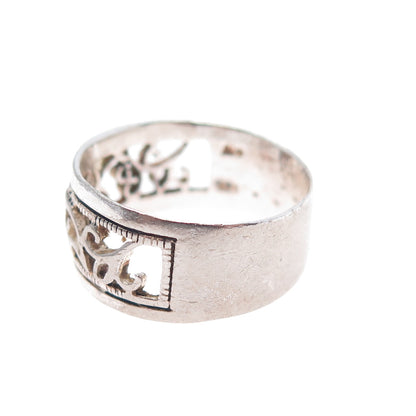 CHARLES WINSTON 925 Sterling Silver Vintage Swirl Ring Size 8.25