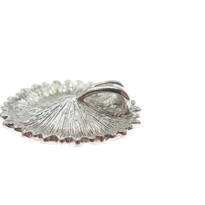 925 Sterling Silver Vintage Round-Cut C Z Daisy Flower Slide Pendant