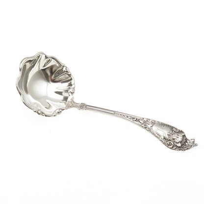 MECHANICS 925 Sterling Silver Antique 1895 Cherub Solid Piece Cream Ladle