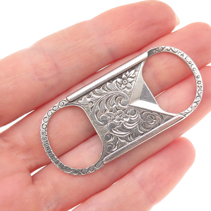 Reinhold Steinecke 925 Sterling Silver Antique 1902 JG Mono Pocket Cigar Cutter