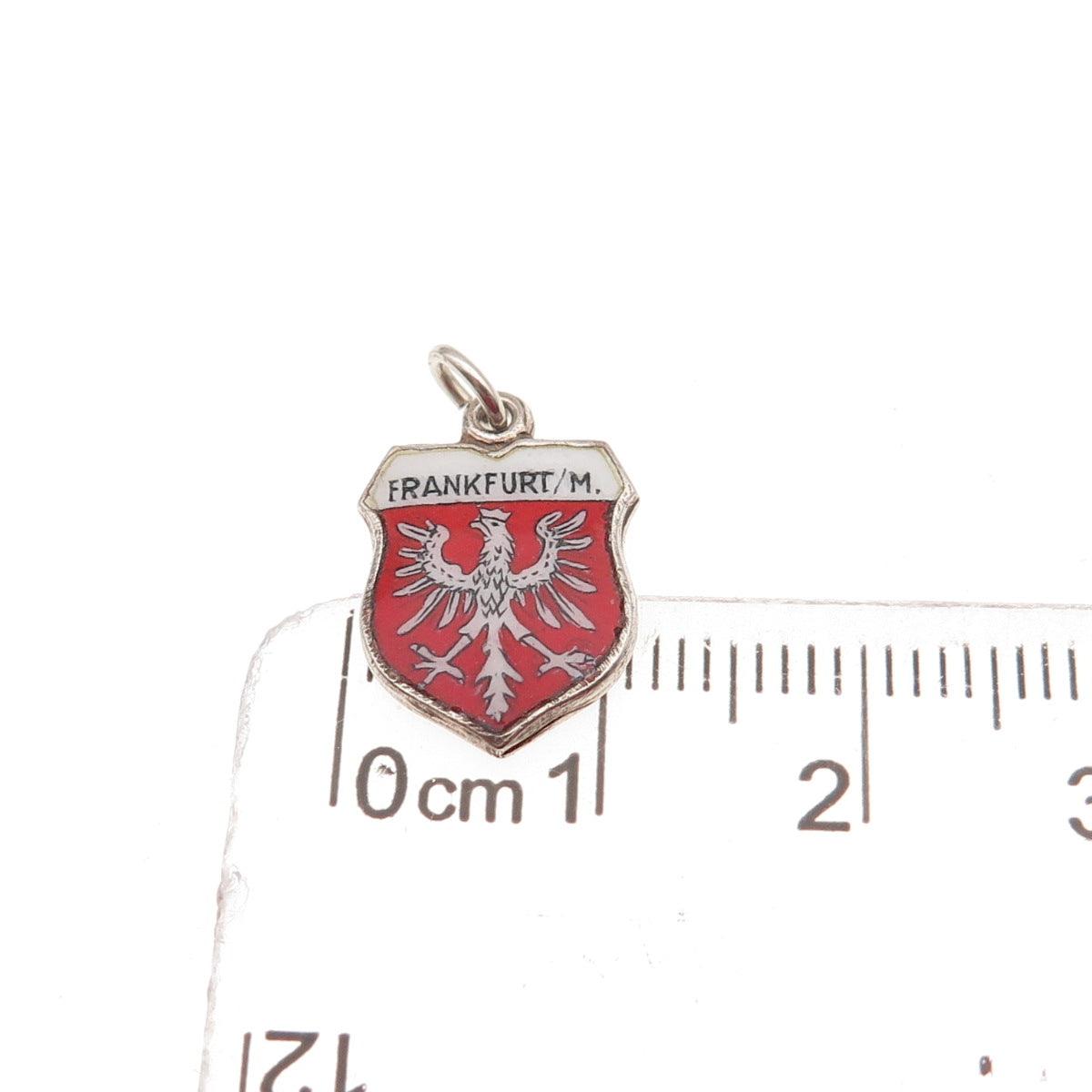 Fritz Reu & Co. 800 Silver Vintage Enamel Frankfurt am Main Mini Charm Pendant