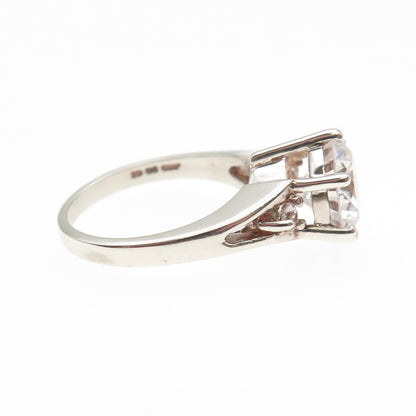 925 Sterling Silver Round-Cut C Z Engagement Ring Size 6