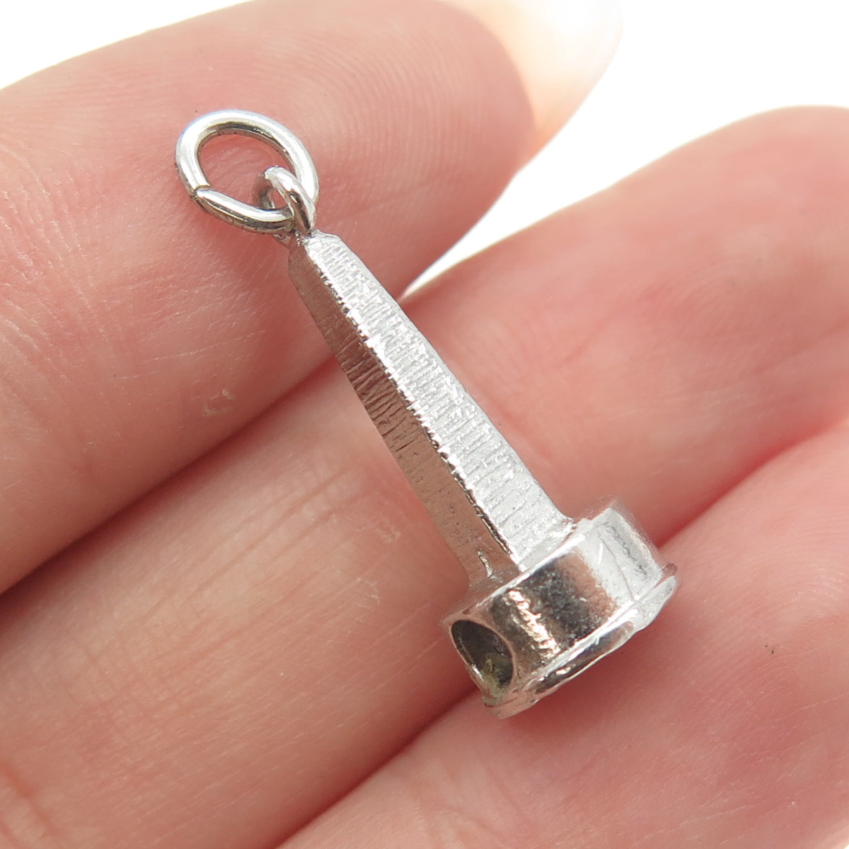 925 Sterling Silver Vintage Washington Monument 3D Pendant