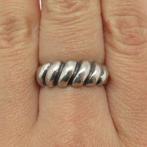 JAMES AVERY 925 Sterling Silver Vintage Ribbed Oxidized Ring Size 7.75