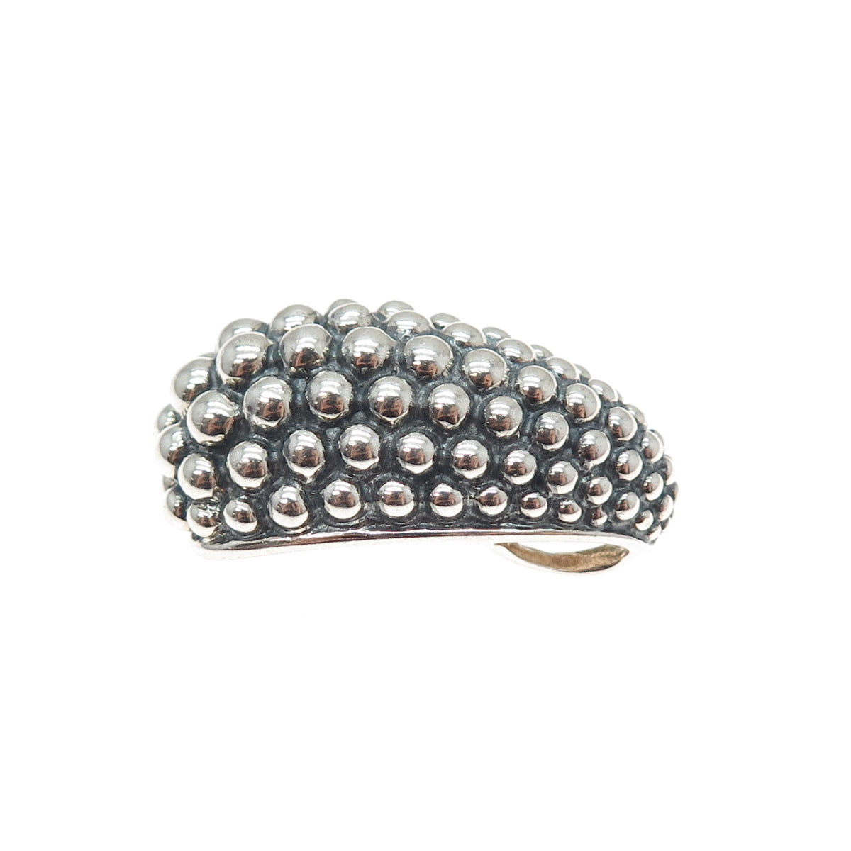 MICHAEL DAWKINS 925 Sterling Silver Vintage Modernist Beaded Dome Slide Pendant