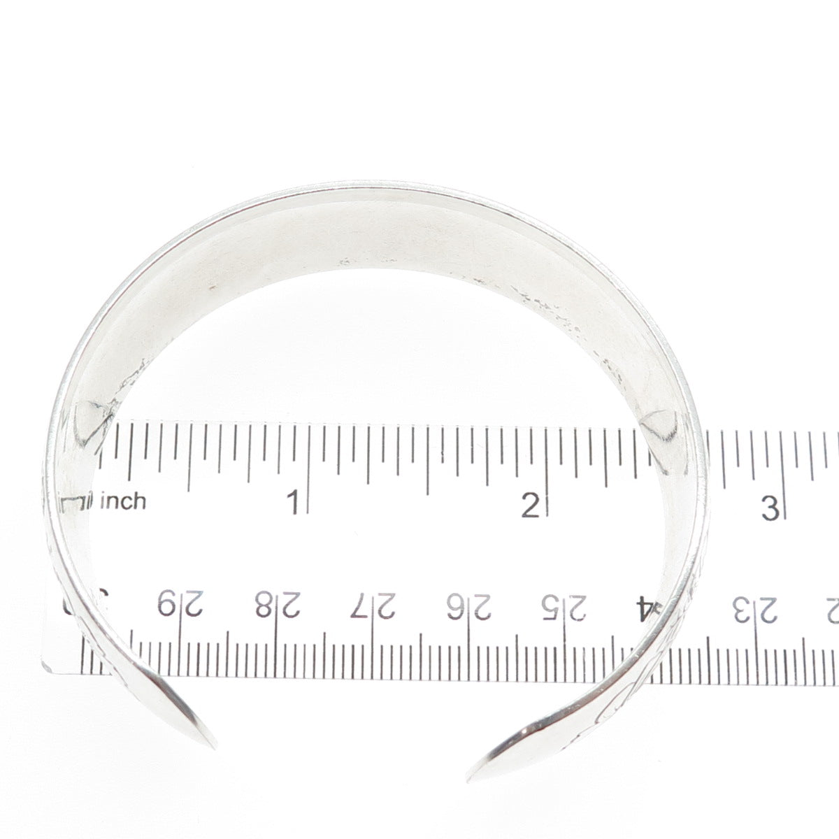 S KIRK & SON 925 Sterling Silver Antique Flower Adjustable Cuff Bracelet 7.25"