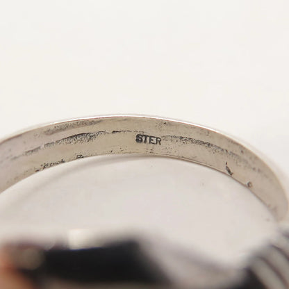 925 Sterling Silver Vintage Overlap Ring Size 7.5