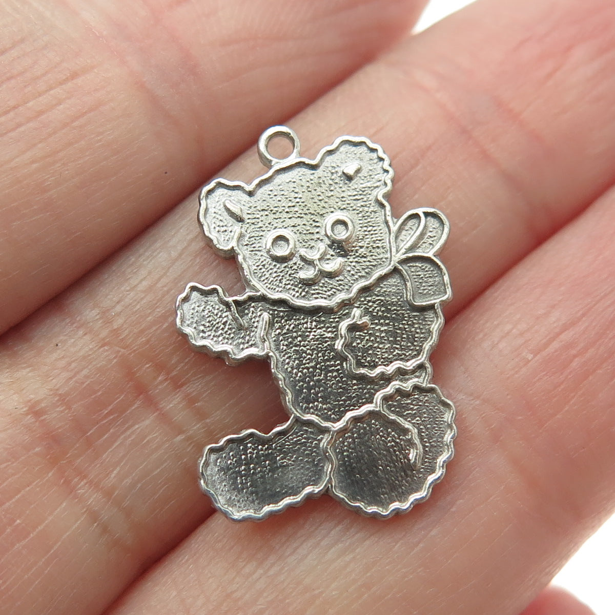 KENT 925 Sterling Silver Vintage Teddy Bear Pendant