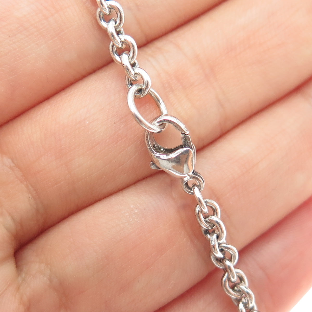 925 Sterling Silver 14K Gold Vintage Real Tourmaline Cross Chain Necklace 16"