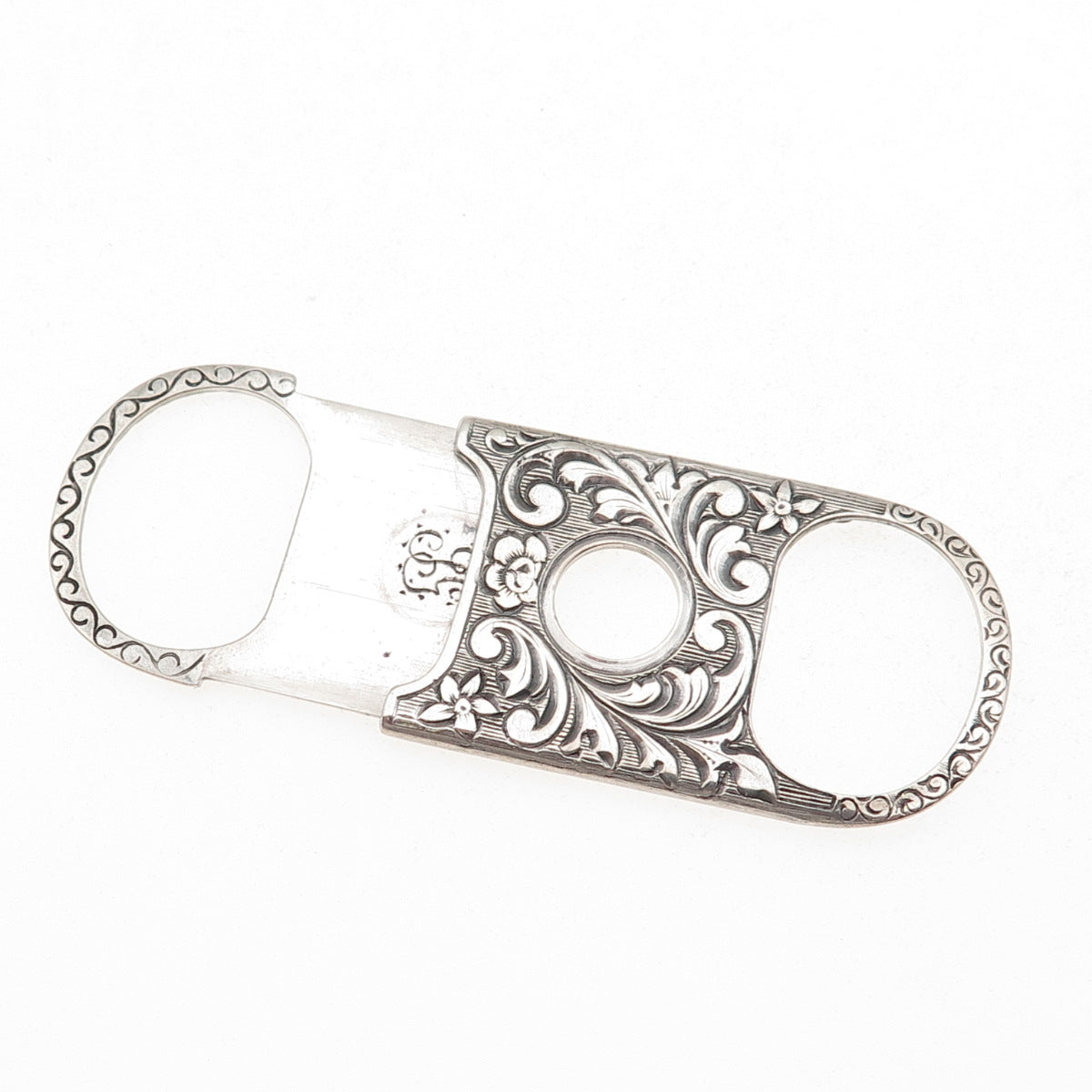 Reinhold Steinecke 925 Sterling Silver Antique 1902 JG Mono Pocket Cigar Cutter