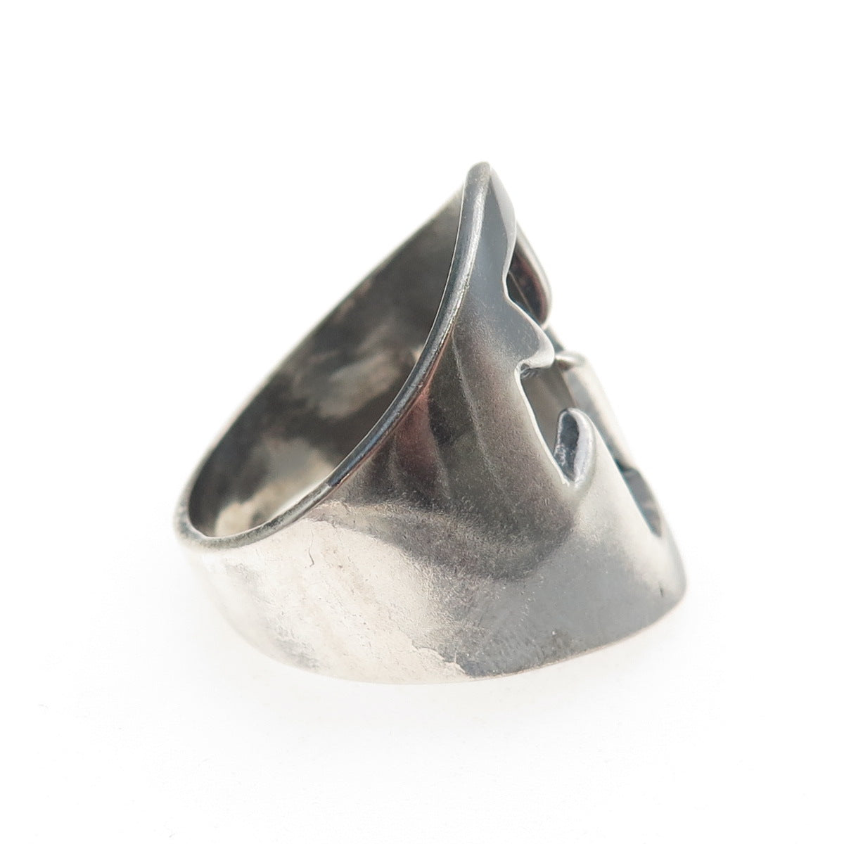 925 Sterling Silver Vintage Mexico Cross Oxidized Ring Size 13