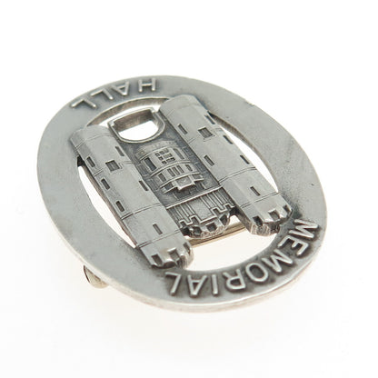 DYER Sterling Silver Antique Art Deco 1928 Indianapolis "Memorial Hall" Brooch