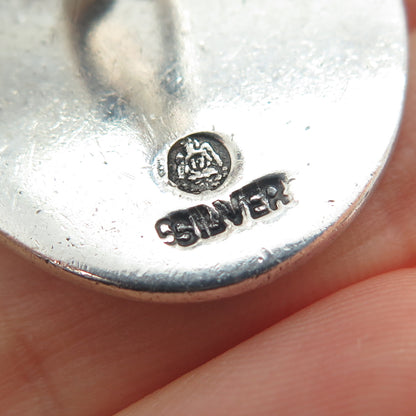 ANTONIO PINEDA 970 Silver Vintage Mexico Tribal Warriors Oxidized Cufflinks