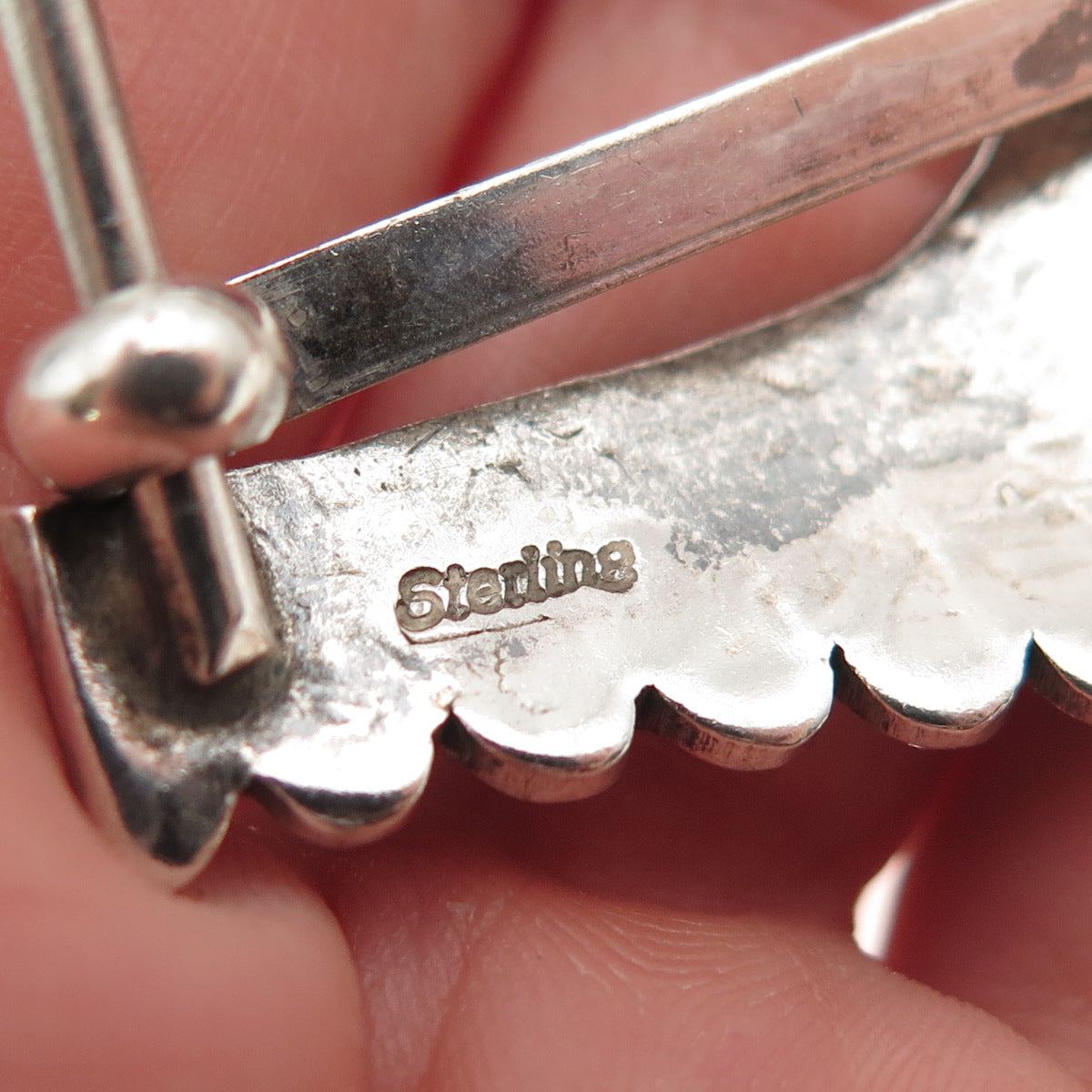 Kenneth Bill Navajo Old Pawn Sterling Silver Vintage Southwestern Belt Buckle