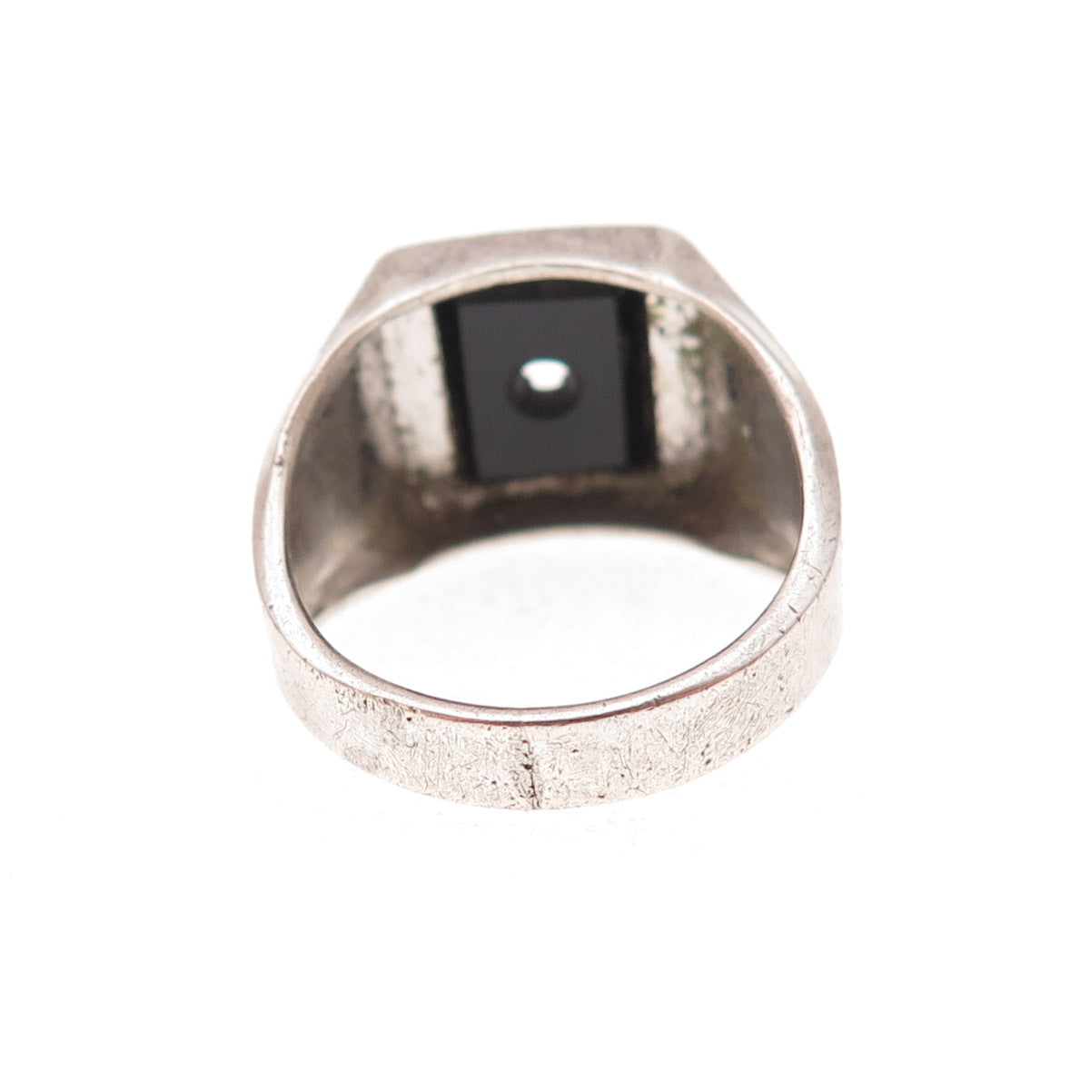 Vargas Sterling Silver Antique Art Deco Black Onyx Ring Size 6 (missing stone)
