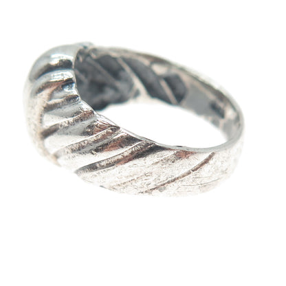 925 Sterling Silver Vintage Modernist Oxidized Ring Size 8