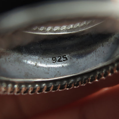 925 Sterling Silver Vintage Modernist Ring Size 8.25